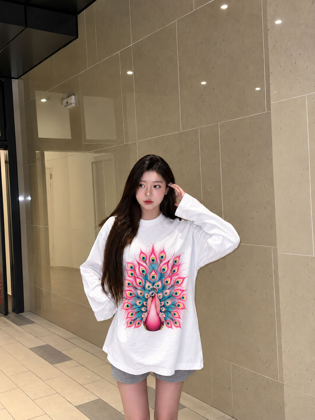 Áo PINK PEACOCK LONG TEE